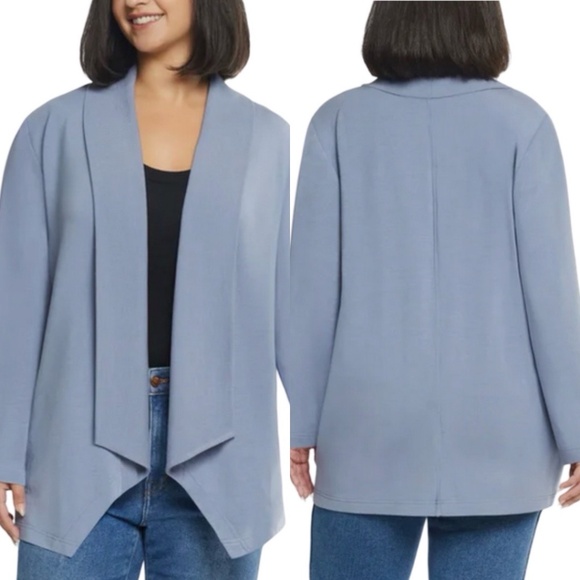 Max & Mia Women's Open Front Lightweight Drape Cardigan w/Pockets Light Denim S - Picture 1 of 7